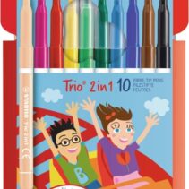 Stabilo Trio 2 en 1 Pack con 10 Rotuladores de Doble Punta - Punta Fina 0