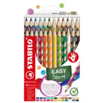 Stabilo Easycolors Pack con 24 Lapices de Colores Ergonomicos - Mina de 4.2mm - Forma Triangular - Uso Diestro - Colores Surtidos