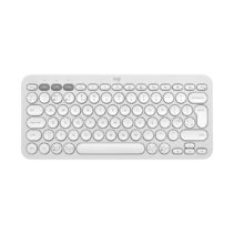 Logitech Pebble Keys 2 K380s Teclado Inalambrico - Bluetooth + RF Logi Bolt - Teclas Silenciosas de Perfil Bajo - Easy‑Switch para 3 Dispositivos - Formato Mini QWERTY - Bateria hasta 36 Meses - Color Blanco