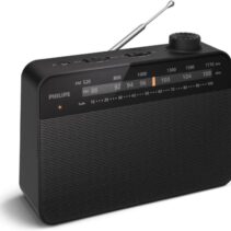 Philips TAR2509 Radio Portatil FM/AM - Altavoz 3.5” de Sonido Claro - Alimentacion por Pilas D o CA - Control de Tono - Sintonizacion Analogica con Indicador LED - Puerto Auriculares 3.5mm