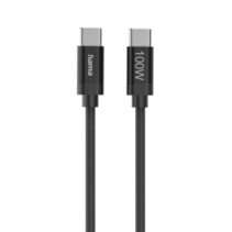 Hama Fabric Cable USB-C Macho - Potencia Maxima 100W - Longitud 1.5m - Nailon - Velocidad hasta 480Mbps - Blindaje Doble - Color Negro