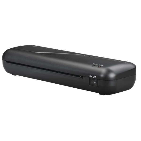 Hama Plastificadora A4 - Laminas hasta 0.6mm - Velocidad Laminacion 230mm/min - Calentamiento en 4 Minutos - Boton de Liberacion - 33x10.6x6cm - Color Negro