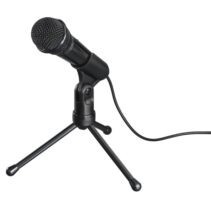 Hama MIC-P35 Allround Microfono de Sobremesa para PC y Portatil - Cable 2.5m - 2200 Ohm - Jack 3.5mm - Condensador Cardioide - Color Negro