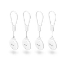 Hama Find My Pack de 4 Localizadores Antiperdida para Apple - Bluetooth - Policarbonato y Silicona - Autonomia hasta 240 Dias - 4.6x3.6x0.9cm - Color Blanco