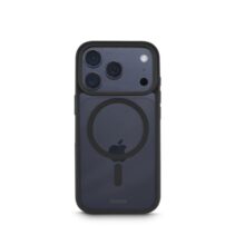 Hama Frame Protect Funda para iPhone 17 Pro - Antideslizante - Magnetico - Policarbonato y Poliuretano Termoplastico - Bordes Elevados - Color Negro y Transparente