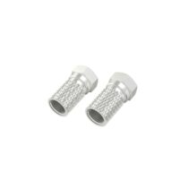 Hama Essential Pack de 2 Conectores F Macho - Cables hasta de 5.5mm - Fijacion con Tornillo - Color Plata