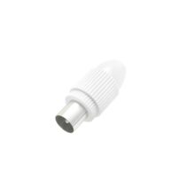 Hama Essential Conector Coaxial Macho - Apto para Cables entre 5 y 7mm - Fijacion con Pinza - Color Blanco