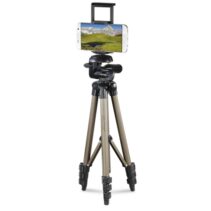 Hama Tripode para Smartphone y Tablet - Peso Max 500g - Altura Ajustable hasta 106cm - Aluminio - Cabezal de 3 Vias - Color Beige