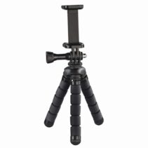 Hama Flex Tripode para Smartphone y Camara Deportiva - Plegable - Altura Ajustable hasta 14cm - Peso Max 4kg - Aluminio - Color Negro