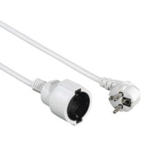 Hama  Cable de Alimentacion Alargador Acodado - Potencia Maxima 3680W - Longitud 3m - Seccion 1.5mm2 - Schuko CEE7 - Color Blanco