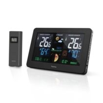 Hama Premium Estacion Meteorologica - Reloj - Prevision Meteorologica - Sensor Exterior - Radiofrecuencia - Termometro - Higrometro - 20.5x3x13cm - Color Negro