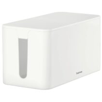 Hama Mini Caja para Regletas y Cables - Facil Organizacion y Limpieza - Proteccion Infantil y de Mascotas - Diametro Maximo del Cable 20mm - 23.5x11.5x12cm - Color Blanco