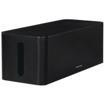 Hama Maxi Caja para Regletas y Cables - Facil Organizacion y Limpieza - Proteccion Infantil y de Mascotas - Diametro Maximo del Cable 15mm - 40.6x15.6x13.5cm - Color Negro