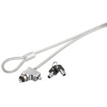 Hama Cable de Seguridad para Portatiles de 4mm - Cable 180cm - 2 Llaves Cilindricas - Acero - Color Plata