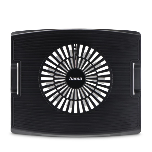 Hama Wave Base de Refrigeracion para Portatil hasta 15.6" con 1 Ventilad de 15cm - Silencioso - Cable 40cm - USB-A - Luz LED - Temperatura Regulable - Antideslizante - 33.5x28x4cm - Color Negro