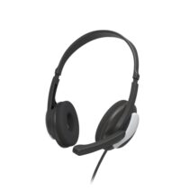 Hama Hs-P100 V2 Auriculares con Microfono Omnidireccional - Cable 2m - Jack 3.5mm - Diadema Ajustable - Almohadillas de Malla - Color Negro y Plata