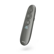 Hama Spot Pointer V2 Presentador de Diapositivas - Puntero Laser Rojo - Pantalla Digital - Recargable - Autonomia de 3 Meses - Alcance 20m - USB-A con Tarjeta Micro-SD - Color Negro