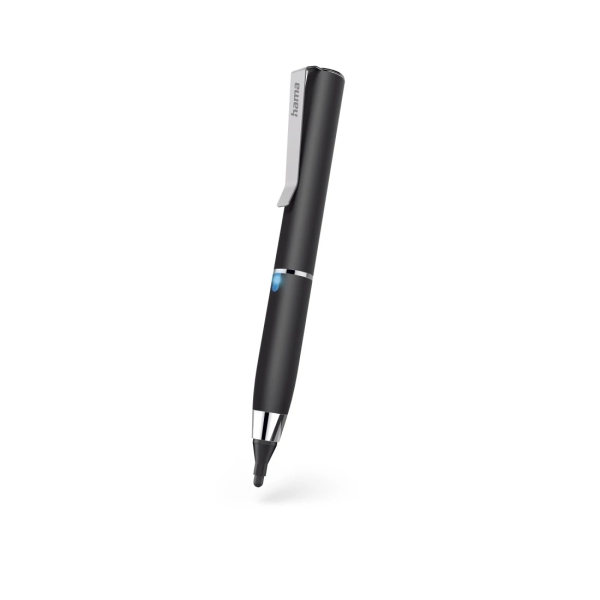 Hama Active Fineline Lapiz Optico para Tablet - Punta Fina de 2.5mm - Cuerpo de Aluminio - Longitud de 116mm - Clip Integrado - Color Negro