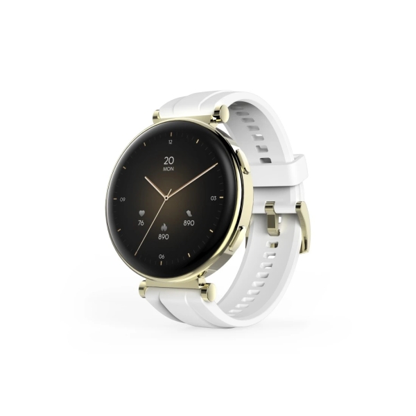 Hama 7000 Reloj Inteligente Smartwatch - Bluetooth 5.3 - Bateria 300mAh - Pantalla AMOLED 1.32" - IP68 - Resistencia al Agua 3 Atm - Pulsera de Silicona - 4.3x1.2x5.1cm - Color Blanco