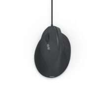 Hama ECM-500L Raton Optico Vertical para Zurdos 1800dpi - Cable 180cm - Ergonomico - Silencioso - 7 Botones - 8.6x7.1x11.5cm - Color Negro