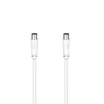 Hama Essential Cable Coaxial de Antena Macho/Hembra - Longitud 3m- Doble Blindaje - Apantallamiento 90dB - Impedancia 75Ohm - Color Blanco