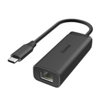 Hama Essential Adaptador de Red - USB-C Macho - Ethernet RJ45 Hembra - Velocidad hasta 2.5Gbit/s - Color Negro