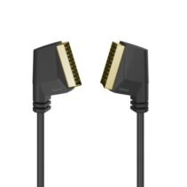 Hama Essential Cable de Audio y Video - Longitud 1.5m - 2x Euroconector Scart - Contactos Chapados en Oro - Color Negro
