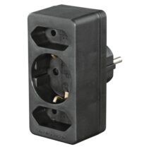 Hama Regleta de Pared con 3 Tomas - Potencia Maxima 3680W - 1x Schuko - 2x Tipo C - Color Negro