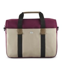 Hama Silvan Maletin para Portatiles hasta 14.1" - Poliester Reciclado - Bolsillo Frontal - Interior Acolchado - 39x5x31cm - Color Beige y Burdeos