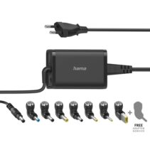 Hama Essential Fuente de Alimentacion Universal para Portatil - Potencia 45W - Voltaje 15-19V - Cable de Entrada 1.2m - Cable de Salida 1.15m - Color Negro