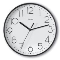 Hama Salina Reloj de Pared Analogico - Silencioso - Funciona con 1 Pila AA - 22x3.5cm - Color Negro