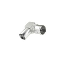 Hama Essential Adaptador Coaxial Acodado - 90º - Coaxial Hembra - Coaxial Macho - Color Plata