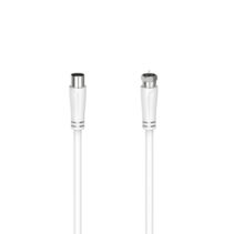 Hama Essential Cable Coaxial de Antena - Longitud 1.5m - Coaxial Hembra - Conector F Macho - Doble Blindaje - Apantallamiento 90dB - Impedancia 75Ohm - Color Blanco