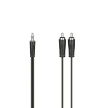 Hama Essential Cable de Audio - 2x RCA Macho - Jack 3.5mm Macho - Longitud 1.5m - Estereo - Color Negro