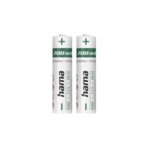 Hama Pack de 2 Pilas Recargables AAA - NiMH - Voltaje 1.2V - 700mAh - Color Blanco