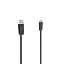 Hama Essential Cable USB - Longitud 1.5m - USB-A Macho - Mini-USB Macho - Velocidad hasta 480Mbps - Blindaje Doble - Color Negro