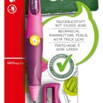 Stabilo Easyergo Pack con Lapiz Retractil + Scapuntas - Mina HB de 3.15mm - Diseño Ergonomico - Uso Zurdo - Color Rosa