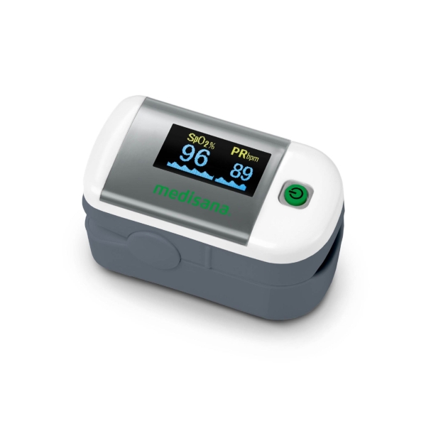 Medisana PM100 Pulsioximetro Digital de Dedo con Pantalla OLED - Medicion de Saturacion de Oxigeno SpO2 y Frecuencia Cardiaca - 6 Modos de Visualizacion - Funcion One‑Touch - Apagado Automático 8s - Brillo Ajustable