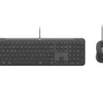 Logitech Signature Slim MK620 Combo Pack Teclado + Raton USB - Reposamanos - Raton Ambidiestro 4000 DPI con SmartWheel - Teclas de Acceso Rapido e IA - Color Grafito