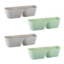 Innovagoods Shohold Pack de 4 Zapateros Adhesivos - Multiposicion - 25.5x7.5x7.5cm - Color Verde y Gris