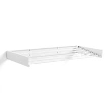 Innovagoods Dryva 100 Tendedero de Pared Extensible - Retractil - Incluye Accesorios de Montaje - Plegable - Resistente a la Corrosion - 6 Barras - 100x9.5x2.5cm - Color Blanco
