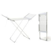 Innovagoods Warmmat Tendedero Electrico con Alas - 230W - 20 Barras - Soporta 15kg - Pantalla Tactil - Temperatura hasta 60ºC - Plegable - Temporizador - Autoapagado - 148x112x54cm - Color Gris