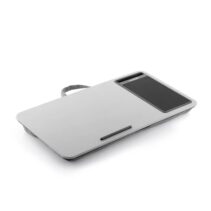 Innovagoods Deskion Soporte para Portatil con Cojin XL - Multifuncion - Antideslizante - Alfombrilla de Raton - Ranura para Smartphone - 57.5x30.5x5.8cm - Color Gris y Negro