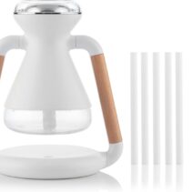 Innovagoods Misvolt Humidificador Difusor de Aromas 3 en 1 - Cargador Inalambrico - Deposito de 230ml - Silencioso - Incluye Cable USB - Apagado Automatico - 15x17x11cm - Color Blanco