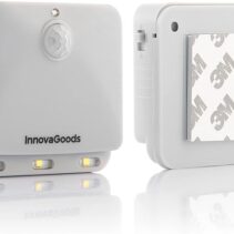 Innovagoods Lumtoo Pack de 2 Luces LED con Sensor de Movimiento - Adhesivo de Calidad - Alcance 5m - Apagado Automatico - 2.6x6.3x6.7cm - Color Blanco