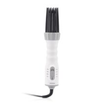 Innovagoods Dryple Cepillo 3 en 1 - Potencia 550W - Cable Giratorio 225cm - Temperatura Regulable - Multifuncion - Revestimiento Ceramico - 6x30cm - Color Blanco y Gris