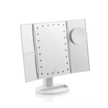 Innovagoods Ledflect Espejo de Aumento 4 en 1 - Inalambrico - Luz LED Blanca - Plegable - Soporte Desmontable - 18x29x12cm - Color Blanco