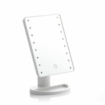 Innovagoods Perflex Espejo de Sobremesa - Luz LED Blanca Regulable - Inalambrico - Tactil - Soporte Desmontable - 17x27x12cm - Color Blanco