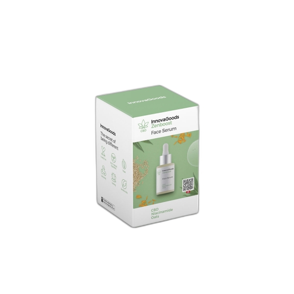 Innovagoods Zenboost Serum Facial con CBD - Contenido 30ml - Vegano - Uso Diario - Dermatologicamente Probado - No Testado en Animales
