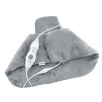 Innovagoods Sholkad Almohadilla Electrica para Cuello y Hombros - 70W - Cable 230cm - Funcion Calor - Apagado Automatico - Control Desmontable - Funda con Cremallera - 60×45×1cm - Color Gris